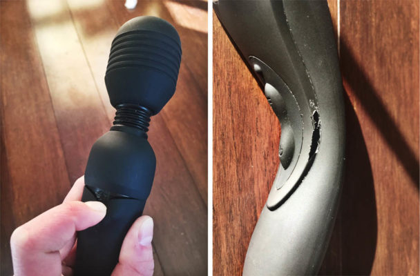 Vibratex Mystic Wand Rechargeable - Close up of product defects - Hedonish.com